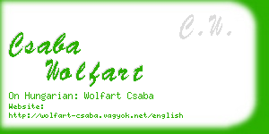 csaba wolfart business card